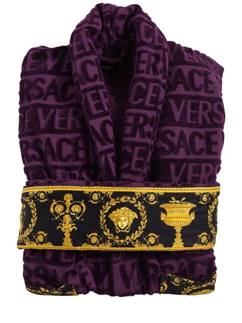 purple and gold versace robe|Versace housecoat.